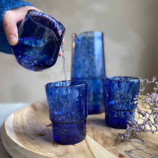 Glas, blått